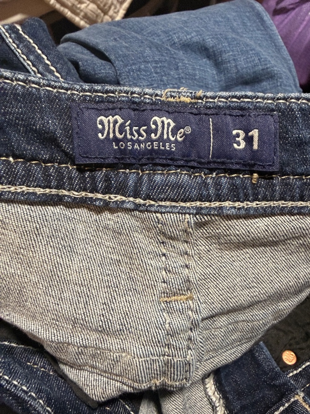 Miss Me Women's Distressed Blue Skinny Jeans - Picture 2 of 2